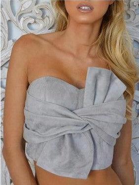 Twist Ribbon Tops Tube Top - Amazitshop