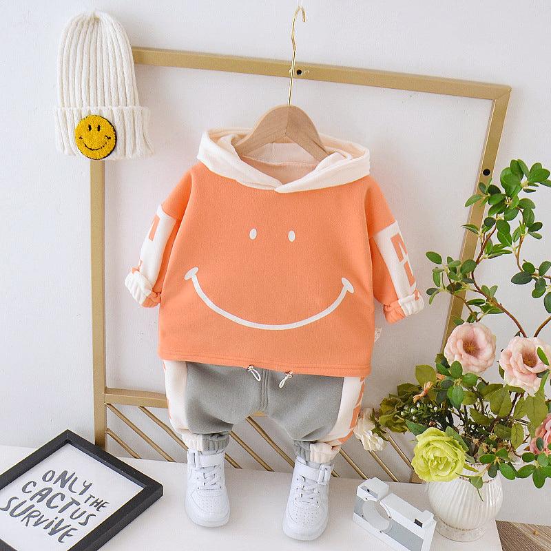 Two - piece velvet sports suit boys sweater - Amazitshop