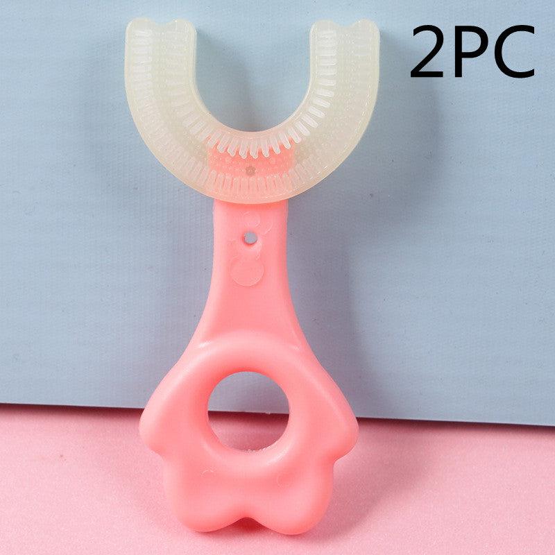 U - shaped Baby Toothbrush Children 360 Degree Teethers Soft Silicone Clean Brushing Kids Teeth Oral Care Cleaning Toothbrush - Amazitshop