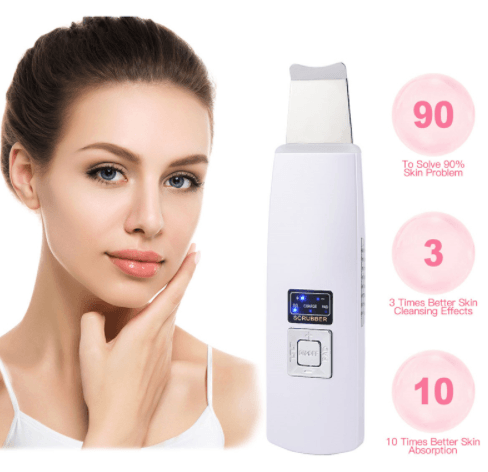 Ultrasonic Skin Scrubber Face Cleanser Blackhead Acne Removal Facial Spa Vibration Massager Ultrasound Peeling Clean Machine 394 - Amazitshop
