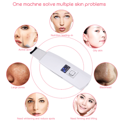 Ultrasonic Skin Scrubber Face Cleanser Blackhead Acne Removal Facial Spa Vibration Massager Ultrasound Peeling Clean Machine 394 - Amazitshop