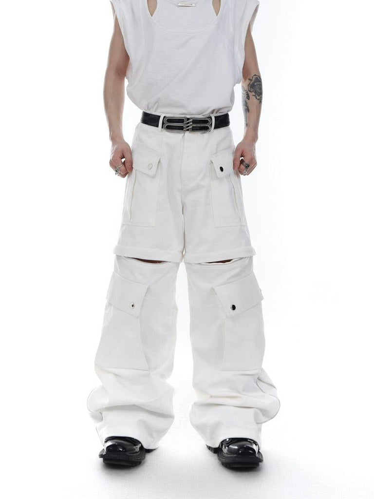 Unisex White Wide Leg Pants For Men - Amazitshop