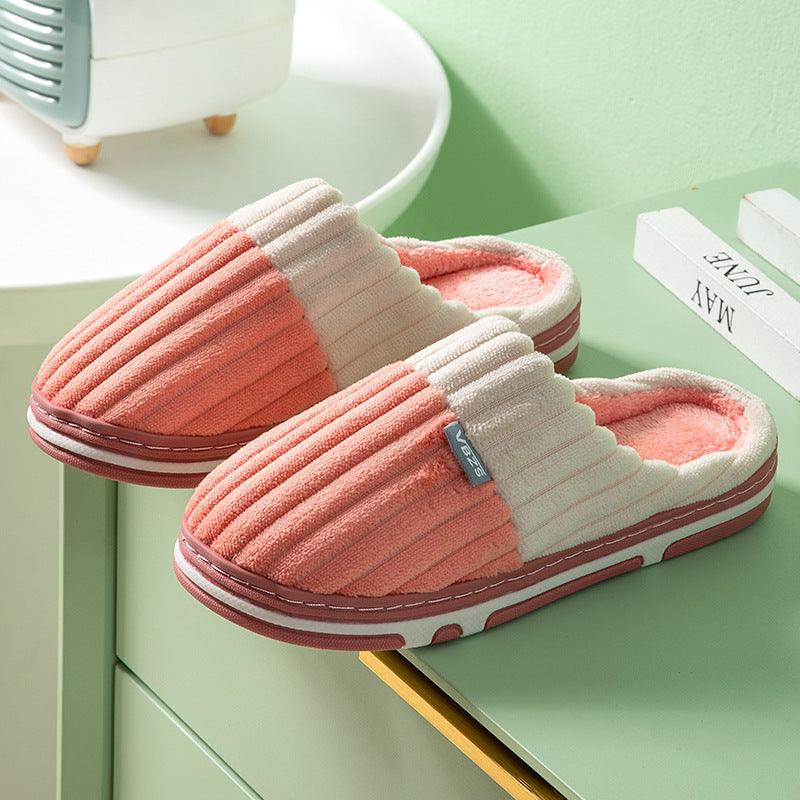 Unisex Winter Slippers Corduroy Shoes Couples Bedroom Slippers Women Men - Amazitshop