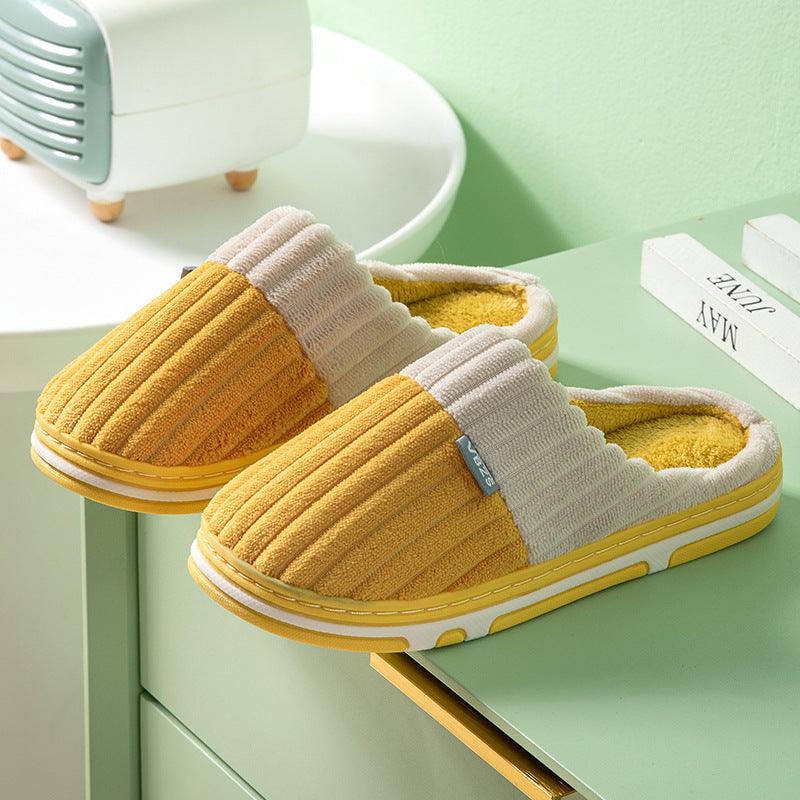 Unisex Winter Slippers Corduroy Shoes Couples Bedroom Slippers Women Men - Amazitshop