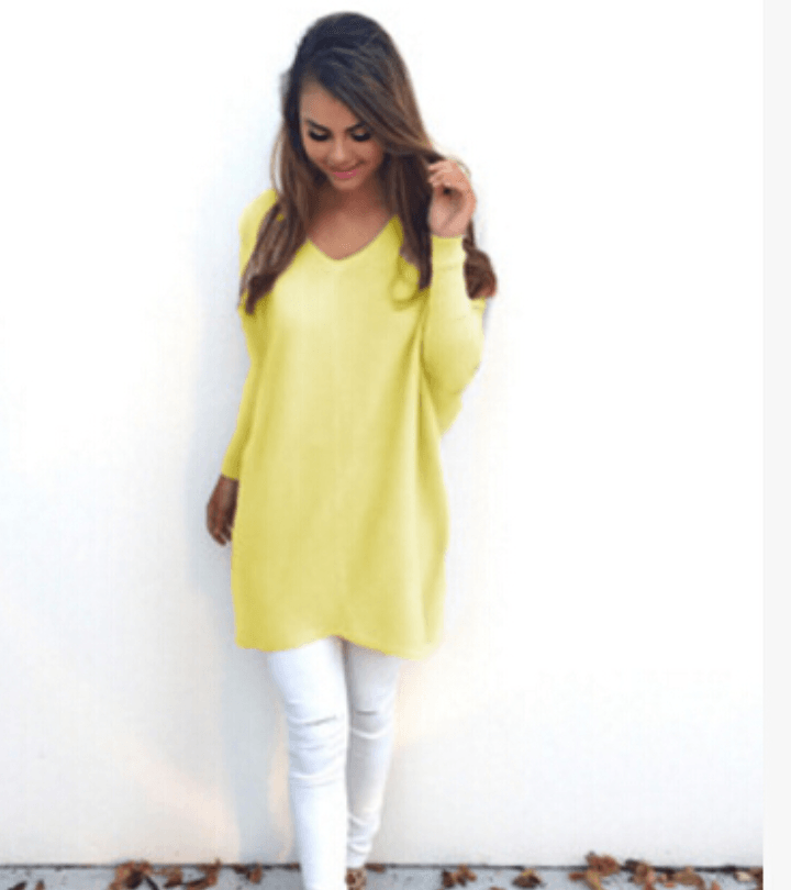 V - Neck Warm Sweaters Casual Sweater - Amazitshop