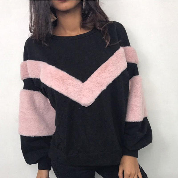 V - shaped plus sleeves fight wool sweater women - Amazitshop