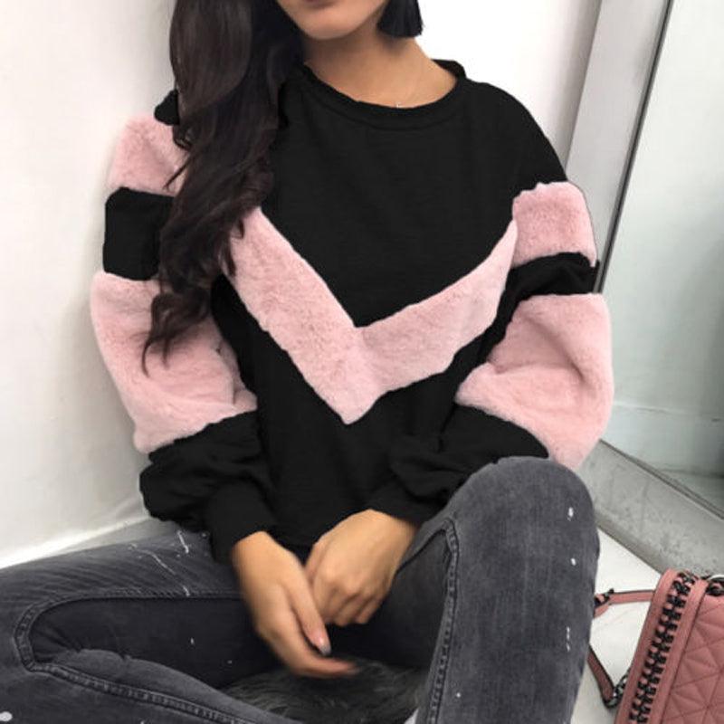 V - shaped plus sleeves fight wool sweater women - Amazitshop