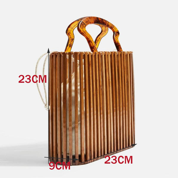 Vacation portable bamboo woven bag - Amazitshop