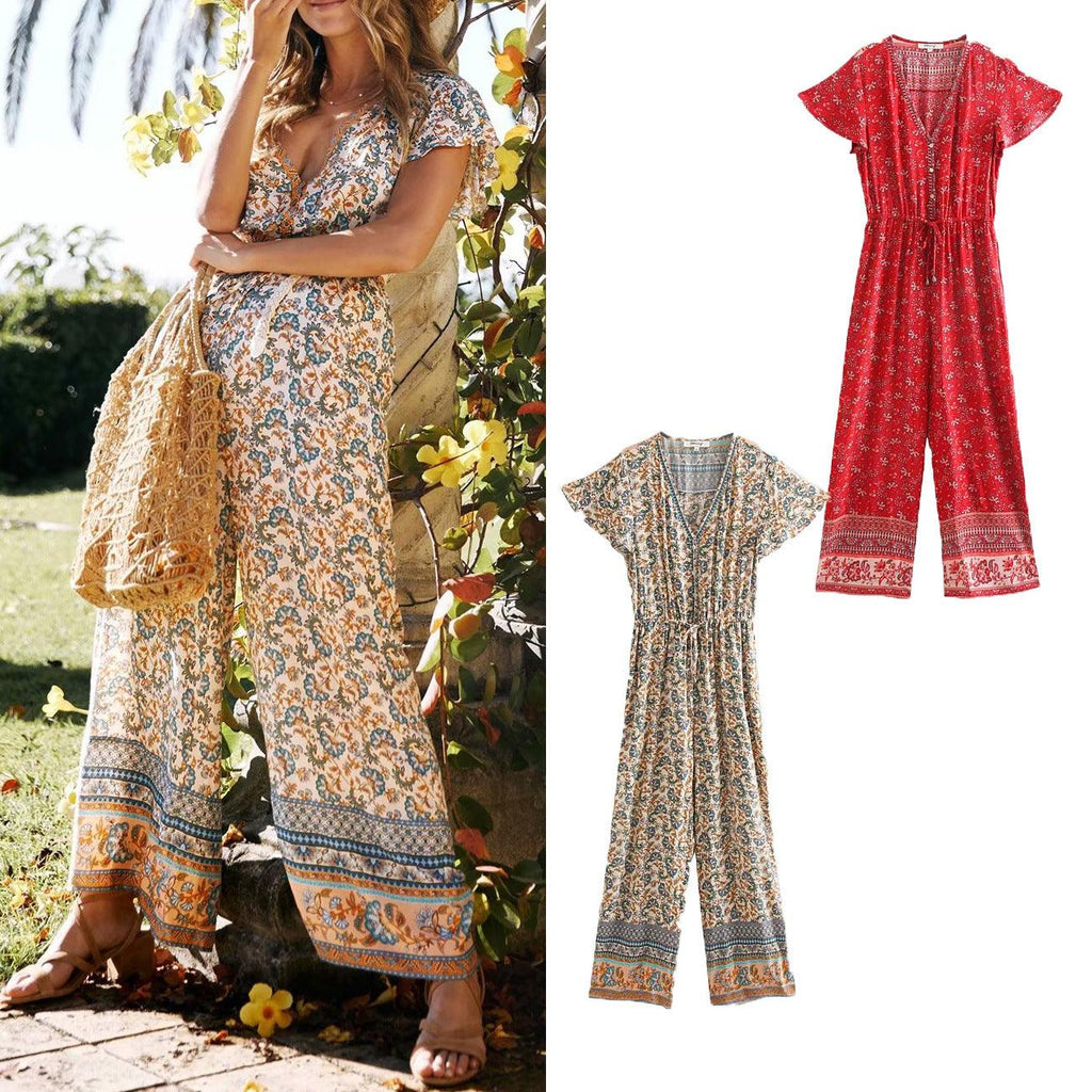 Vacation print jumpsuit - Amazitshop