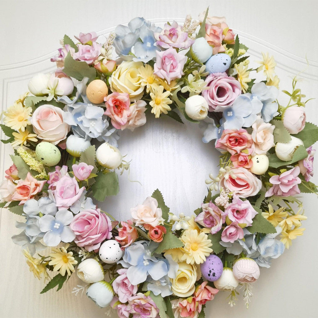 Valentine Easter Rose Tea Bag Hydrangea Wreath - Amazitshop