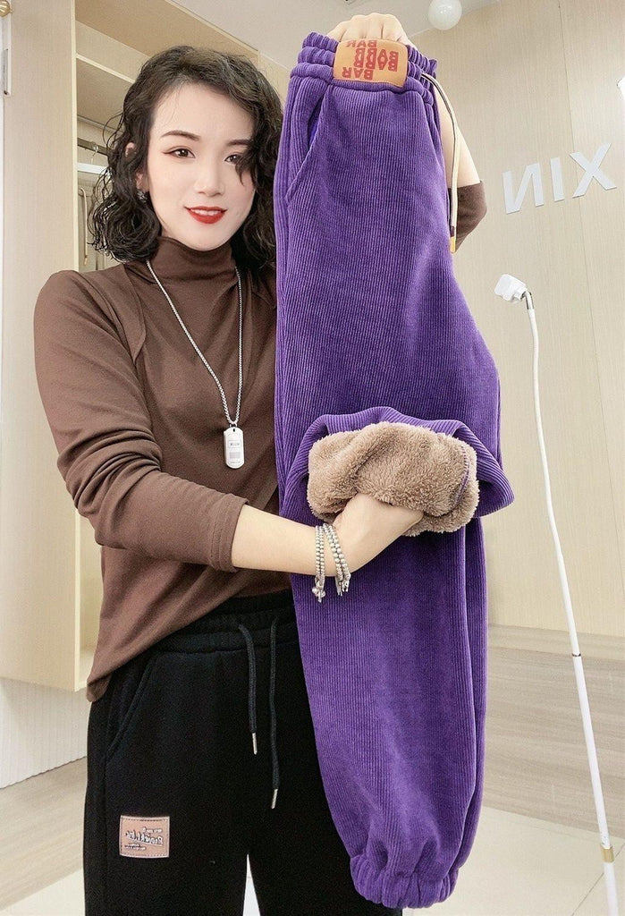 Velvet Sweatpants Lamb Velvet Warm - Amazitshop