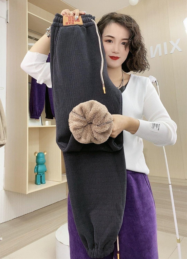 Velvet Sweatpants Lamb Velvet Warm - Amazitshop