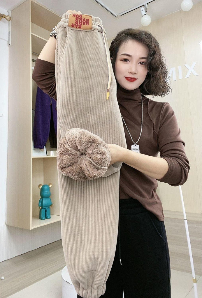 Velvet Sweatpants Lamb Velvet Warm - Amazitshop