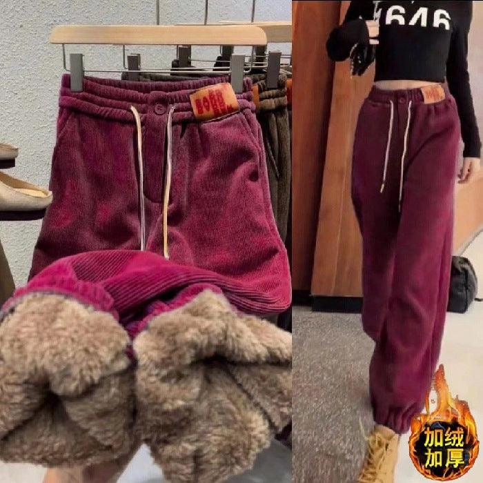 Velvet Sweatpants Lamb Velvet Warm - Amazitshop