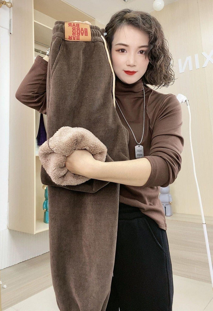 Velvet Sweatpants Lamb Velvet Warm - Amazitshop