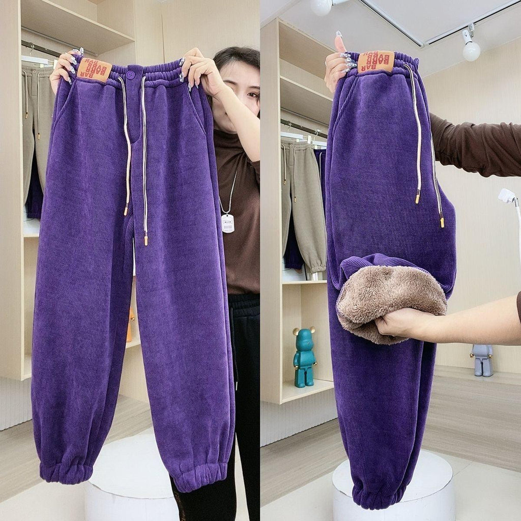 Velvet Sweatpants Lamb Velvet Warm - Amazitshop