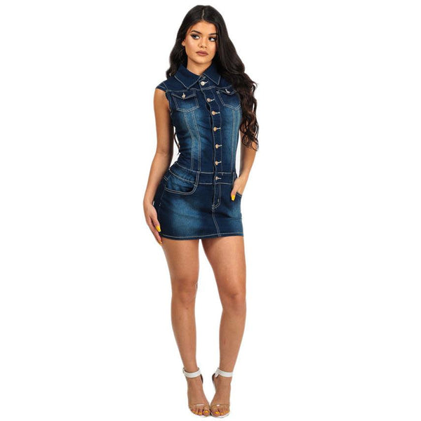 Versatile and Stylish Women's Denim Dress - Amazitshop