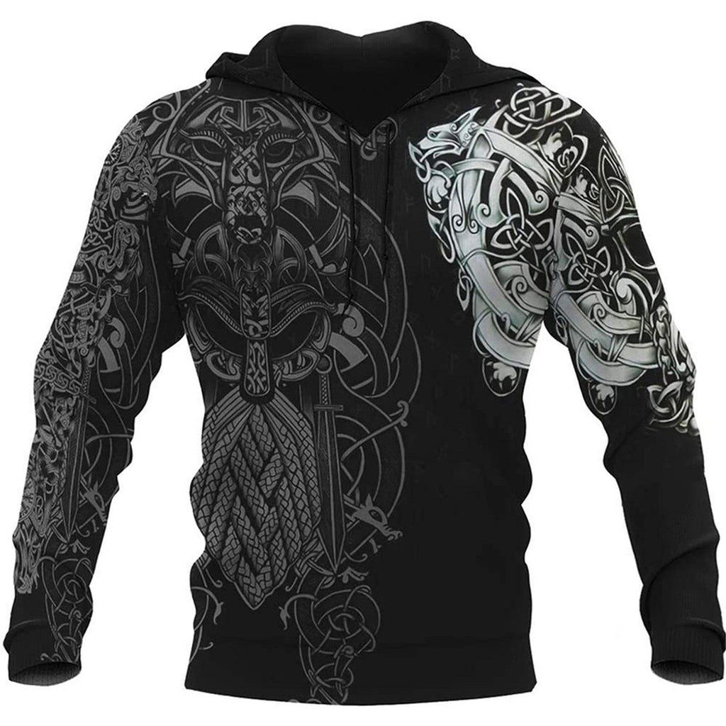 Viking 3D Digital Printing Sweatshirt Jacket - Amazitshop