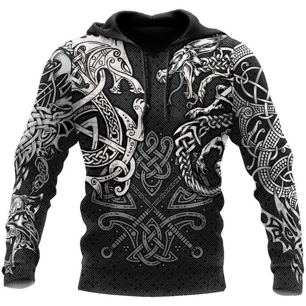 Viking 3D Digital Printing Sweatshirt Jacket - Amazitshop