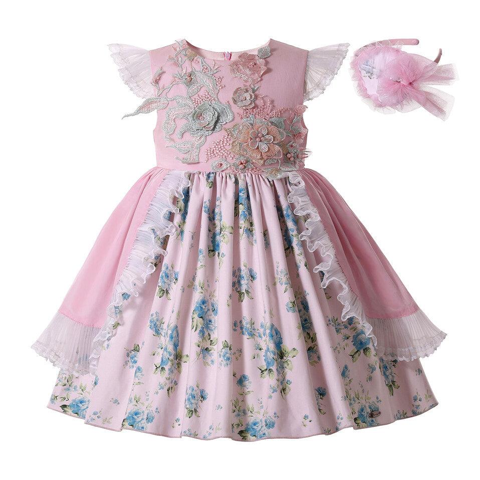 Vintage Floral Dresses Fly Sleeve - Amazitshop