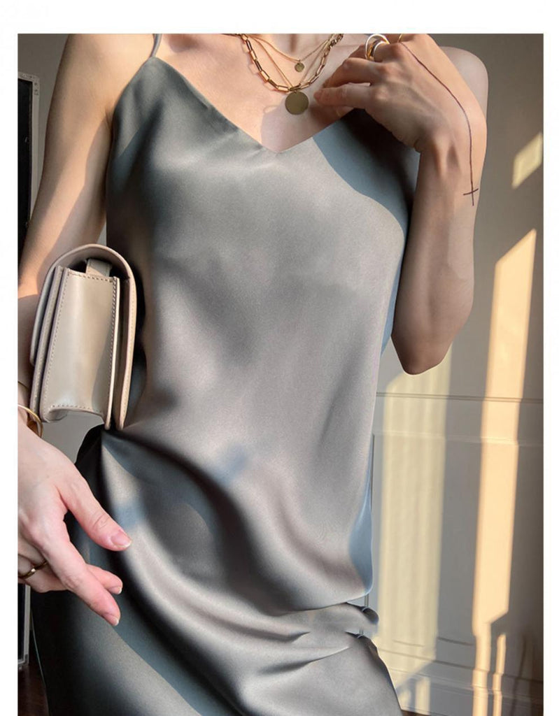 Vintage Imitation Acetate Satin Waistcoat Skirt For Girls With Small Silk Dresses - Amazitshop