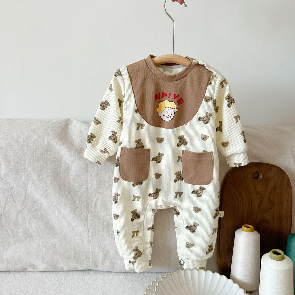 Waffle Bear Cute Pocket Bodysuit - Amazitshop