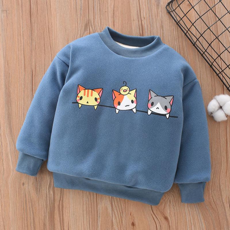 Warm Boys And Girls' Plush And Thickened Sweater - Amazitshop