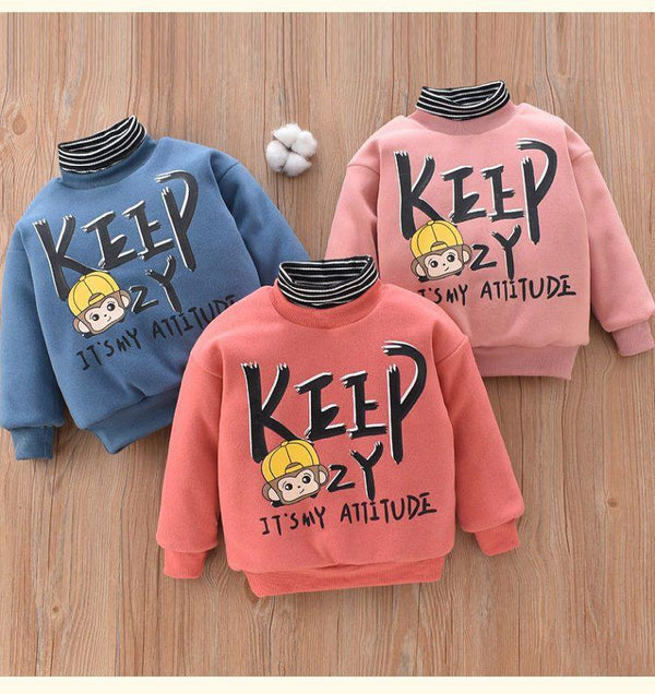 Warm Boys And Girls' Plush And Thickened Sweater - Amazitshop