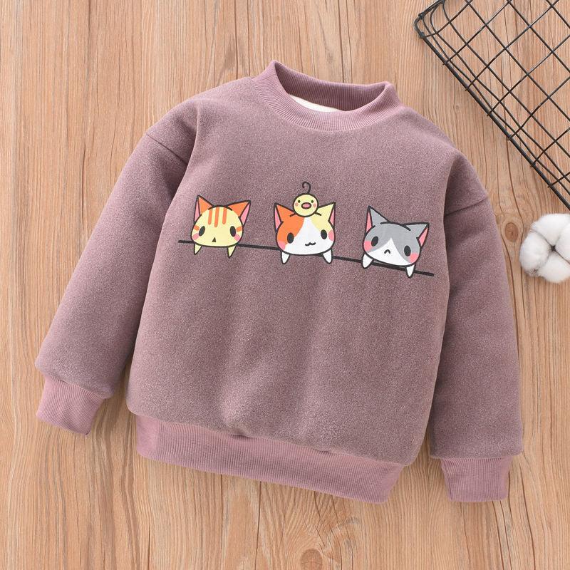 Warm Boys And Girls' Plush And Thickened Sweater - Amazitshop