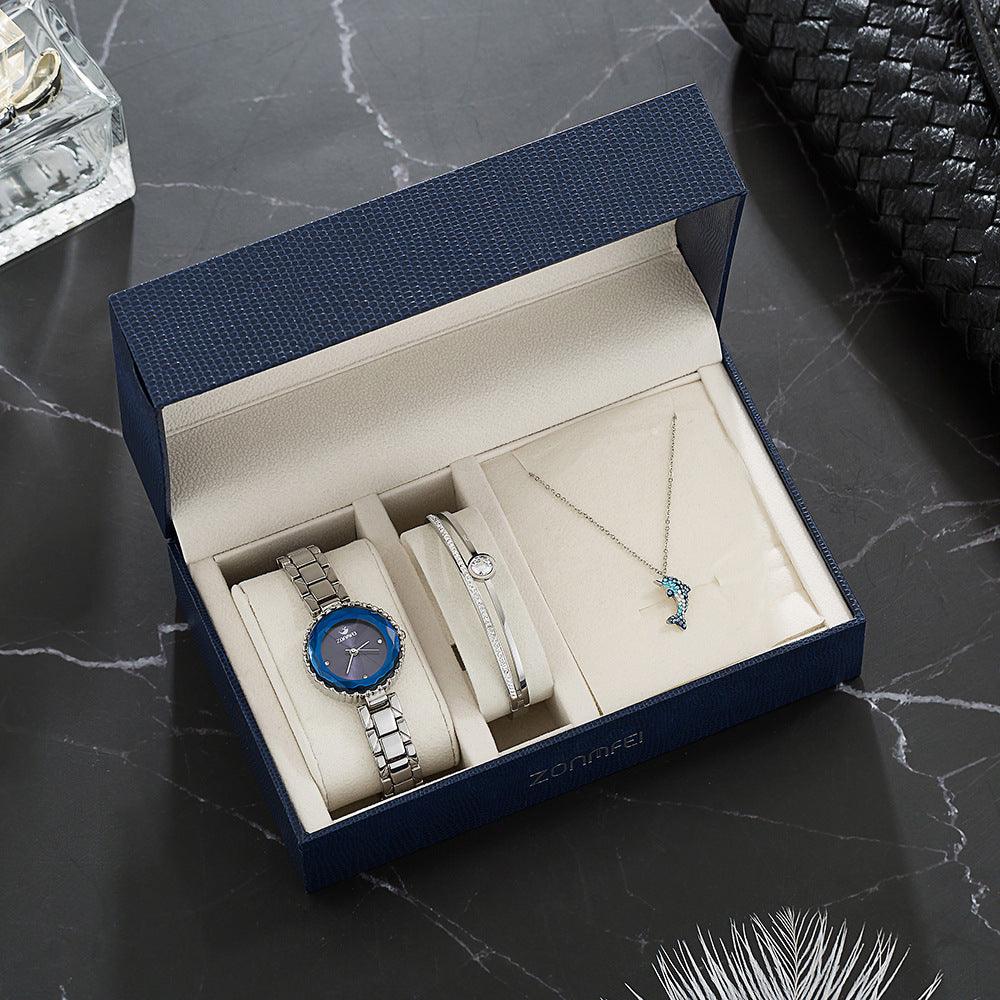 Watch Set Women Luxury Bracelet Necklace Gift For Girlfriend - Amazitshop