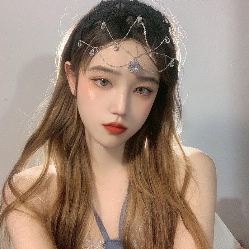 Water Drop Gem Hair Jewelry Photography Mask Jewelry - Amazitshop