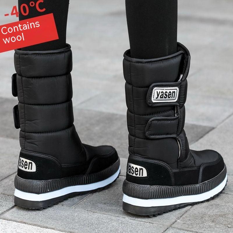 Waterproof Non - slip Mid - calf High Padded Cotton Shoes - Amazitshop