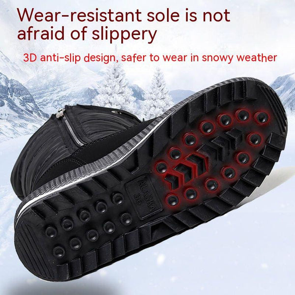 Waterproof Non - slip Mid - calf High Padded Cotton Shoes - Amazitshop