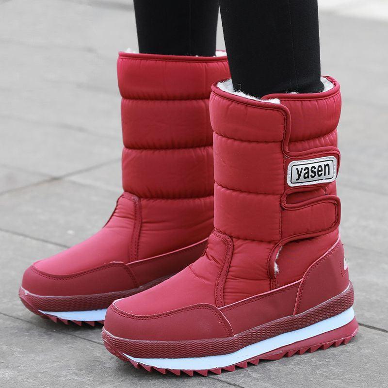 Waterproof Non - slip Mid - calf High Padded Cotton Shoes - Amazitshop