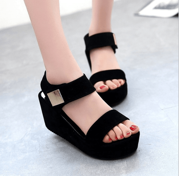 Wedges ladies sandals simple waterproof platform simple casual wedges women's shoes - Amazitshop