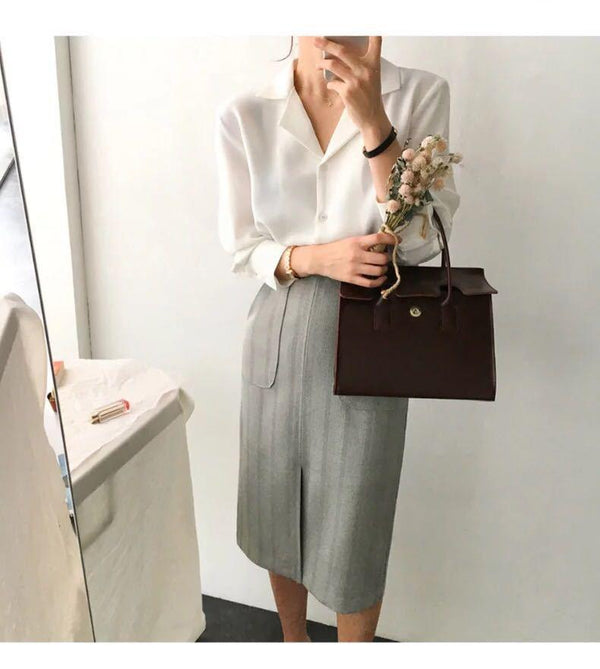 White chiffon shirt - Amazitshop