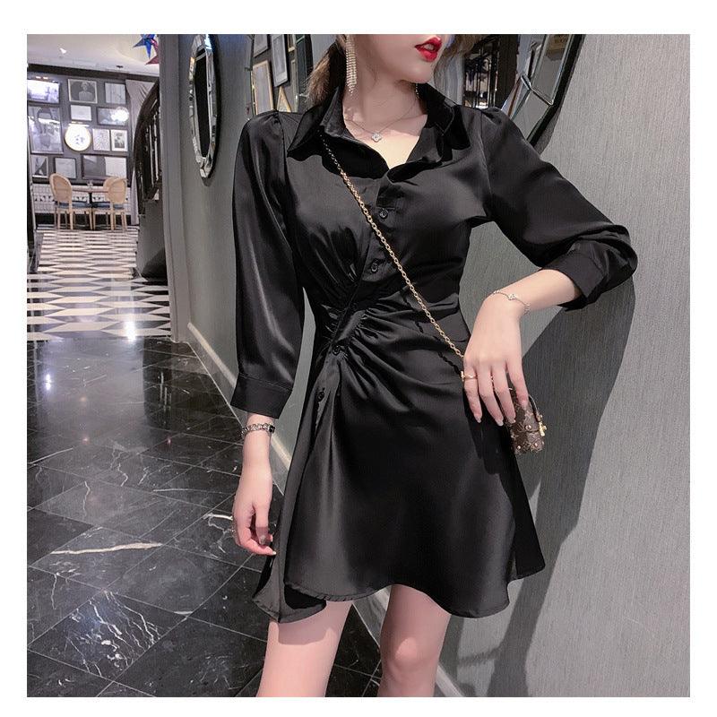 White satin dress - Amazitshop