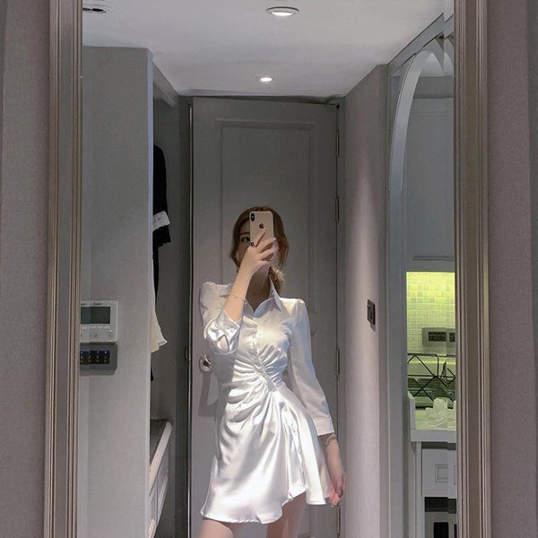 White satin dress - Amazitshop