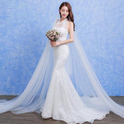 Wholesale new bride wedding fashion lace fishtail skirt Slim Skinny tail wedding dress D92 - Amazitshop