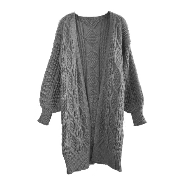 Winter Autumn Long Female Cardigans Latern Sleeve Casual Knitted Poncho Sweaters - Amazitshop