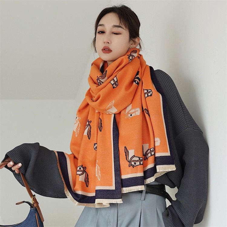 Winter Double - sided Thickened Air - conditioned Room Shawl Long Warm Scarf - Amazitshop