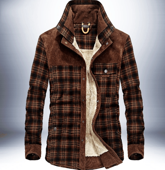 Winter Jacket Men Thicken Warm Fleece Jackets Coats Pure Cotton Plaid Jacket Military Clothes - Amazitshop