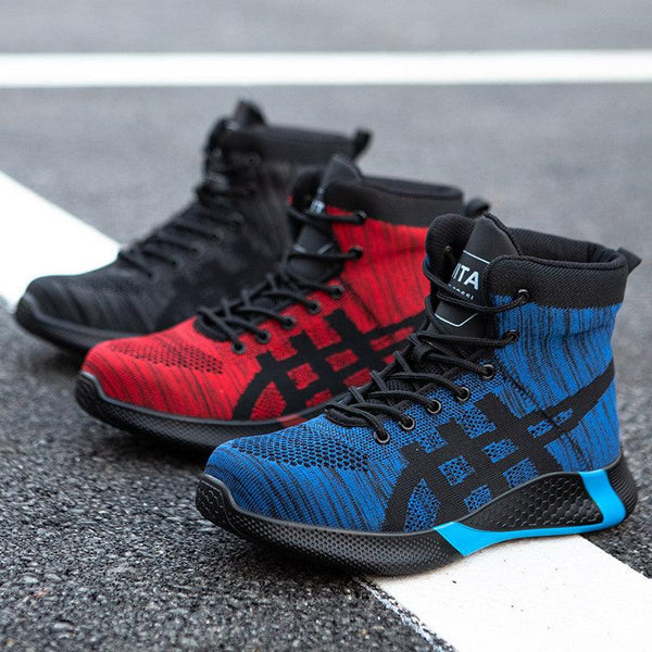 Winter Plush Boots Men Labor Protection Anti - smash Anti - puncture Work Shoes Warm Thickened Breathable Lace - up Safety Shoes - Amazitshop