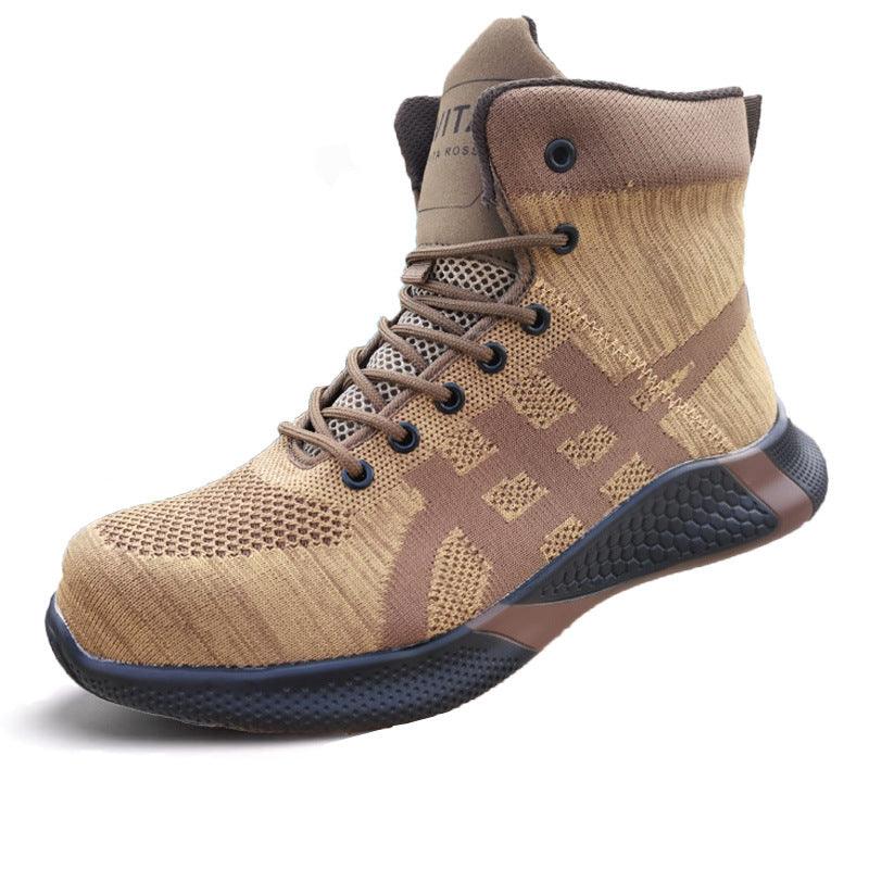Winter Plush Boots Men Labor Protection Anti - smash Anti - puncture Work Shoes Warm Thickened Breathable Lace - up Safety Shoes - Amazitshop