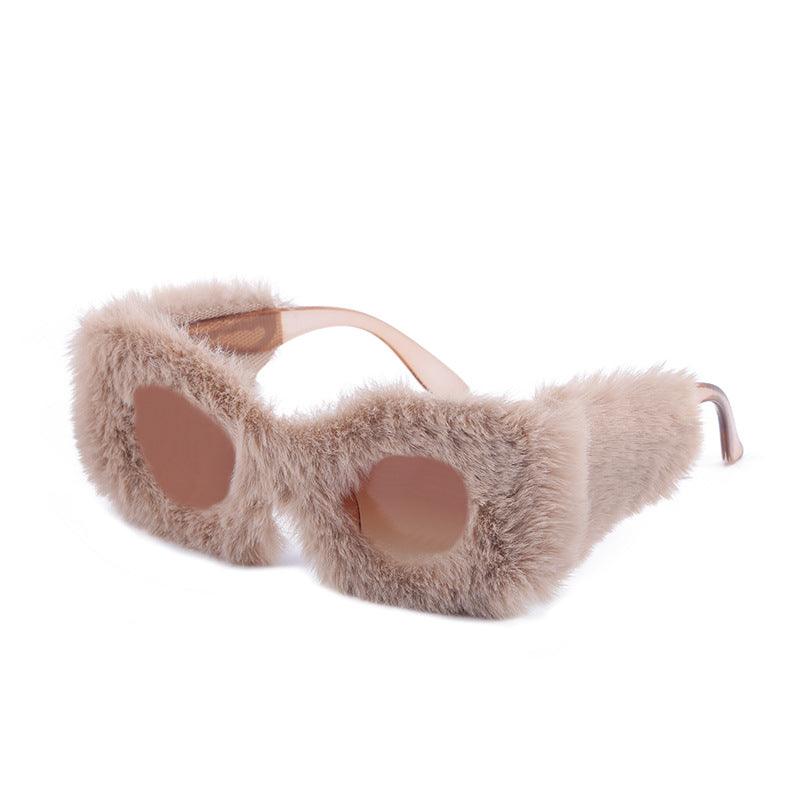Winter Plush Sunglasses Women's Fashion Cat Eye Sunglasses - Amazitshop