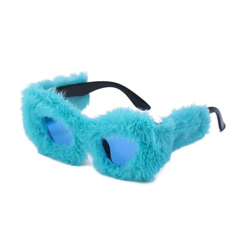Winter Plush Sunglasses Women's Fashion Cat Eye Sunglasses - Amazitshop