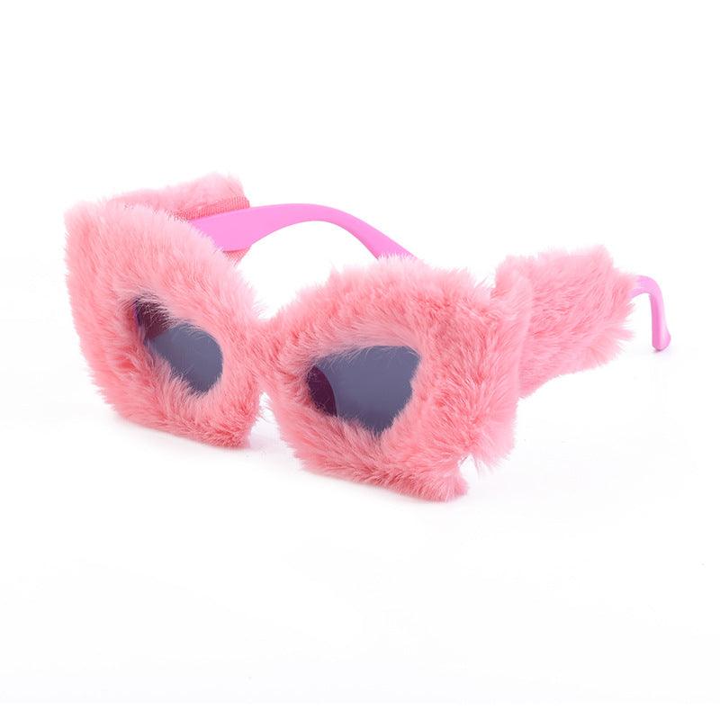 Winter Plush Sunglasses Women's Fashion Cat Eye Sunglasses - Amazitshop