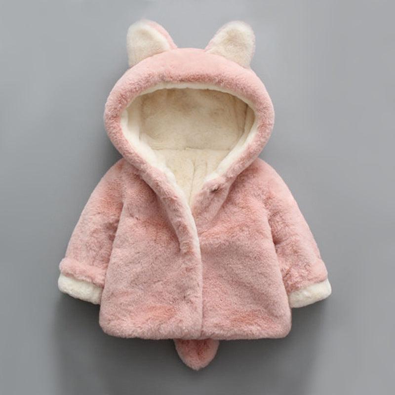Winter popular girl's plush plush coat baby - Amazitshop