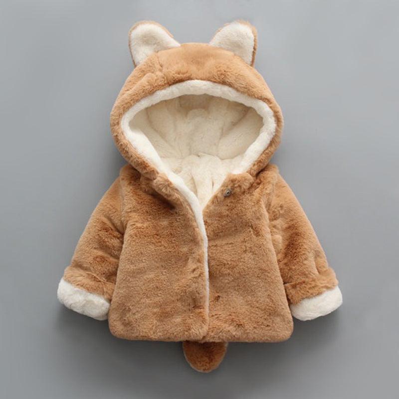 Winter popular girl's plush plush coat baby - Amazitshop