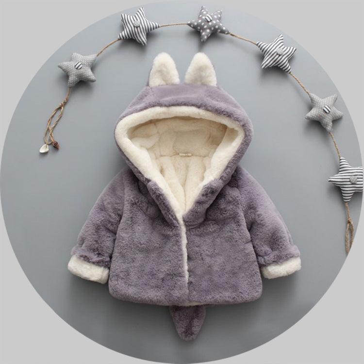 Winter popular girl's plush plush coat baby - Amazitshop
